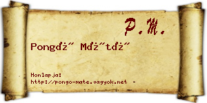 Pongó Máté névjegykártya